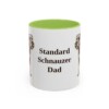 11oz Standard Schnauzer Dog Dad Mug, Light Green, front view