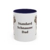 11oz Standard Schnauzer Dog Dad Mug, Navy, front view