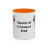 11oz Standard Schnauzer Dog Dad Mug, Orange, front view