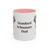 11oz Standard Schnauzer Dog Dad Mug, Pink, front view