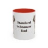 11oz Standard Schnauzer Dog Dad Mug, Red, front view