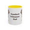 11oz Standard Schnauzer Dog Dad Mug, Yellow, front view