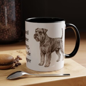 11oz Funny Standard Schnauzer Mug, Black, lifestyle photo