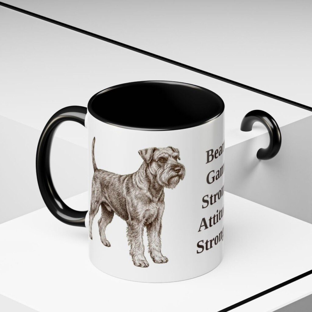 11oz Funny Standard Schnauzer Mug, Black, lifestyle photo