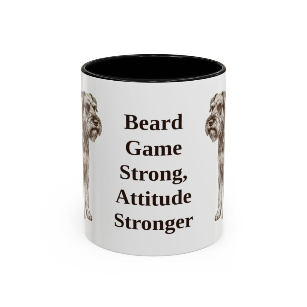 11oz Funny Standard Schnauzer Mug, Black, front view