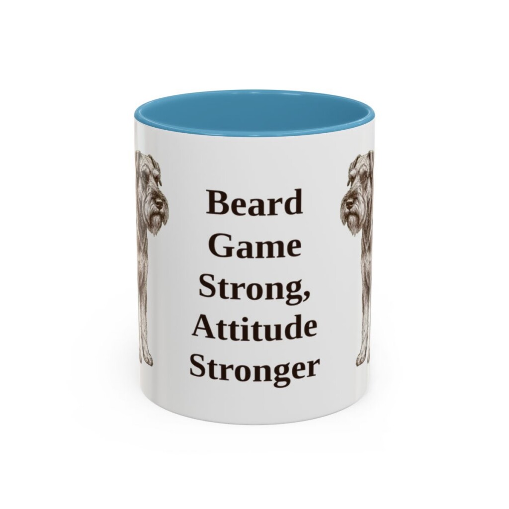 11oz Funny Standard Schnauzer Mug, Light Blue, front view
