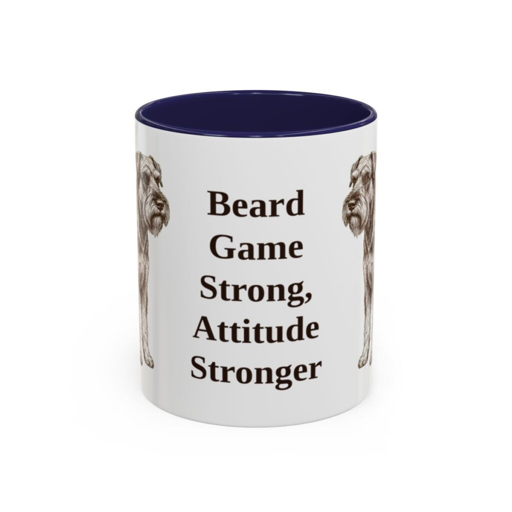 11oz Funny Standard Schnauzer Mug, Navy, front view