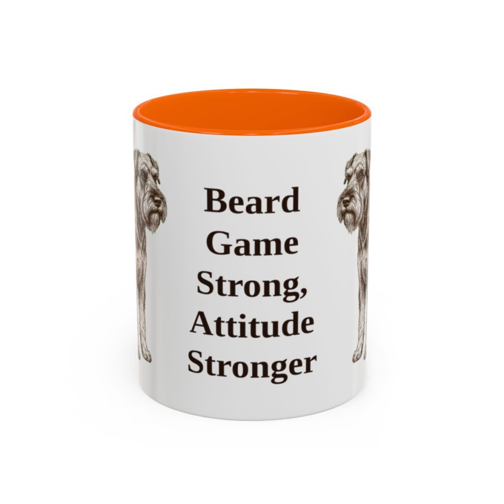 11oz Funny Standard Schnauzer Mug, Orange, front view
