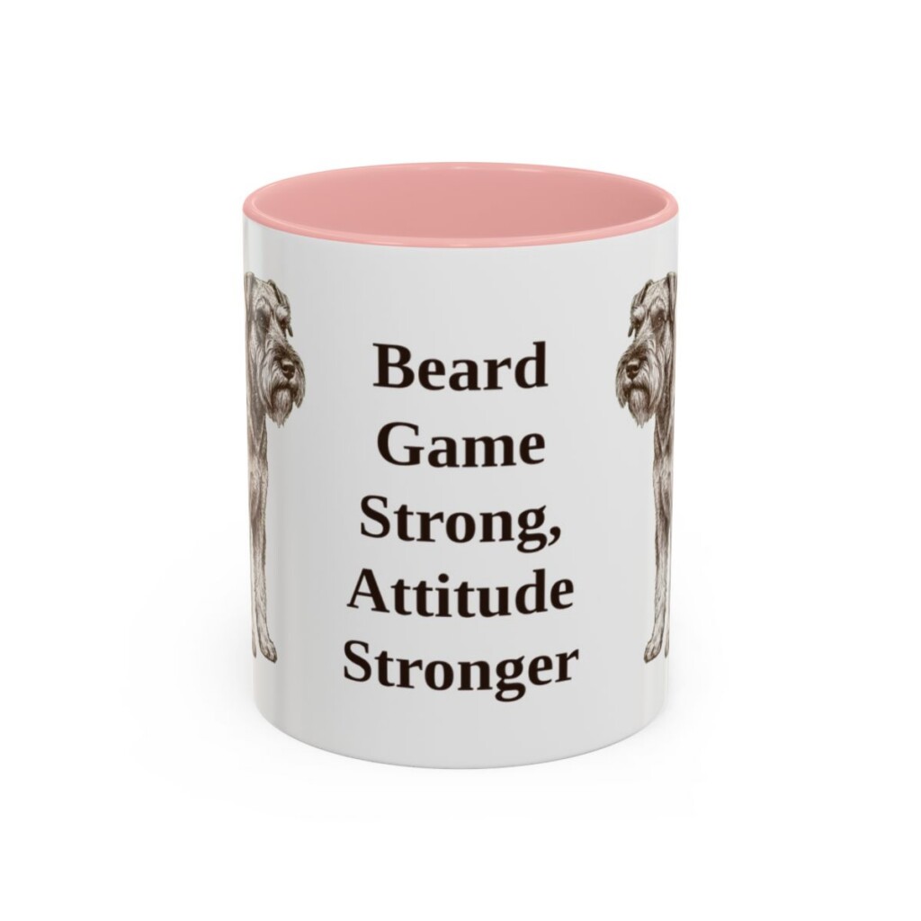 11oz Funny Standard Schnauzer Mug, Pink, front view
