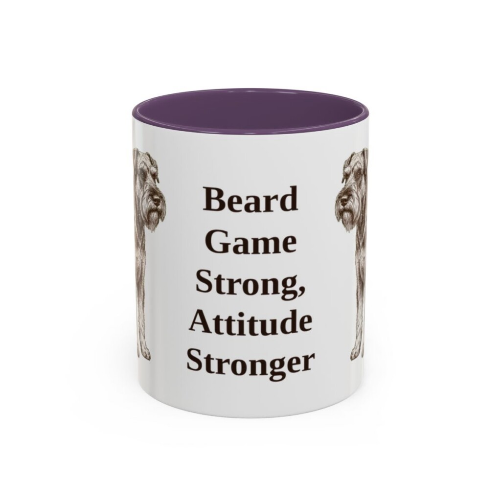 11oz Funny Standard Schnauzer Mug, Purple, front view