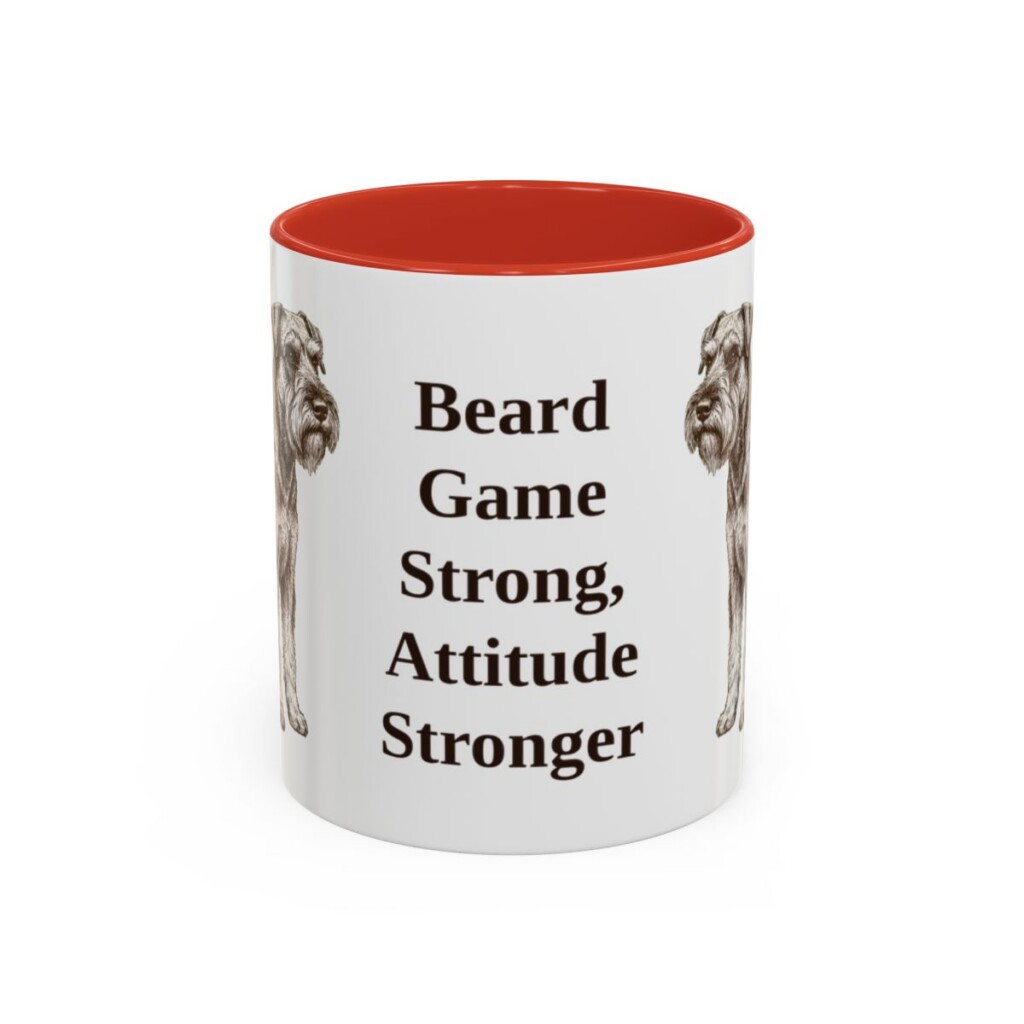 11oz Funny Standard Schnauzer Mug, Red, front view