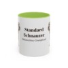 11oz Standard Schnauzer Latin Mug, Light Green, front view