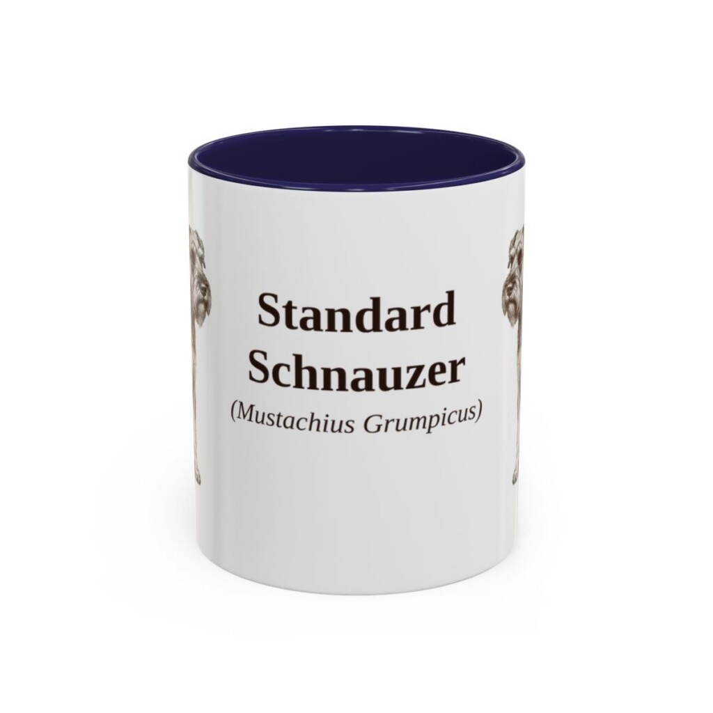 11oz Standard Schnauzer Latin Mug, Navy, front view