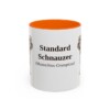 11oz Standard Schnauzer Latin Mug, Orange, front view
