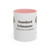 11oz Standard Schnauzer Latin Mug, Pink, front view