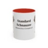11oz Standard Schnauzer Latin Mug, Red, front view