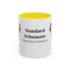 11oz Standard Schnauzer Latin Mug, Yellow, front view