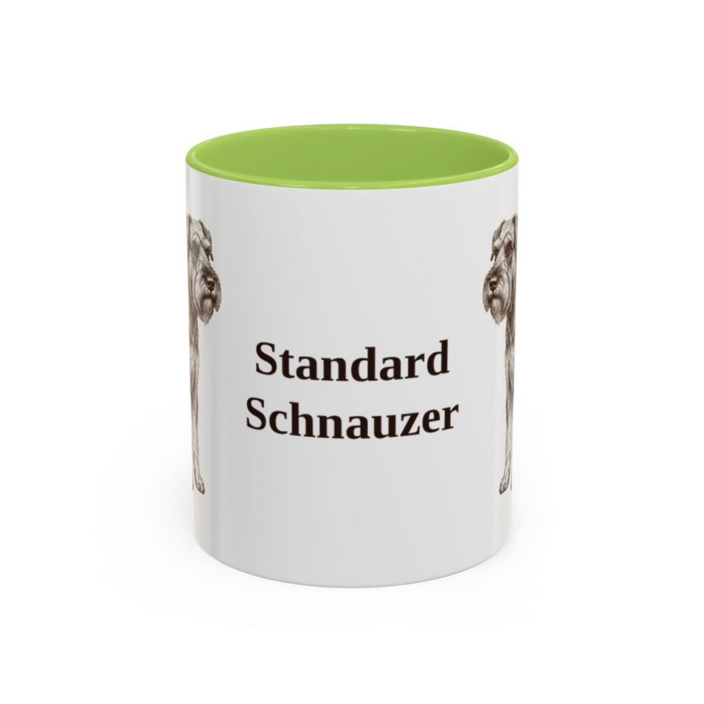 11oz Standard Schnauzer Mug, Light Green, front view