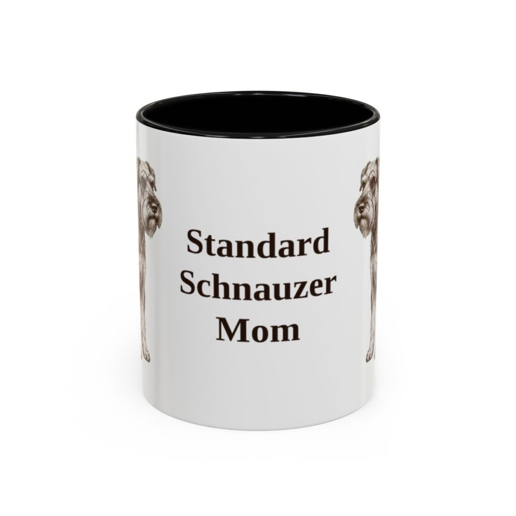 11oz Standard Schnauzer Dog Mom Mug, Black, front view