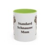 11oz Standard Schnauzer Dog Mom Mug, Light Green, front view