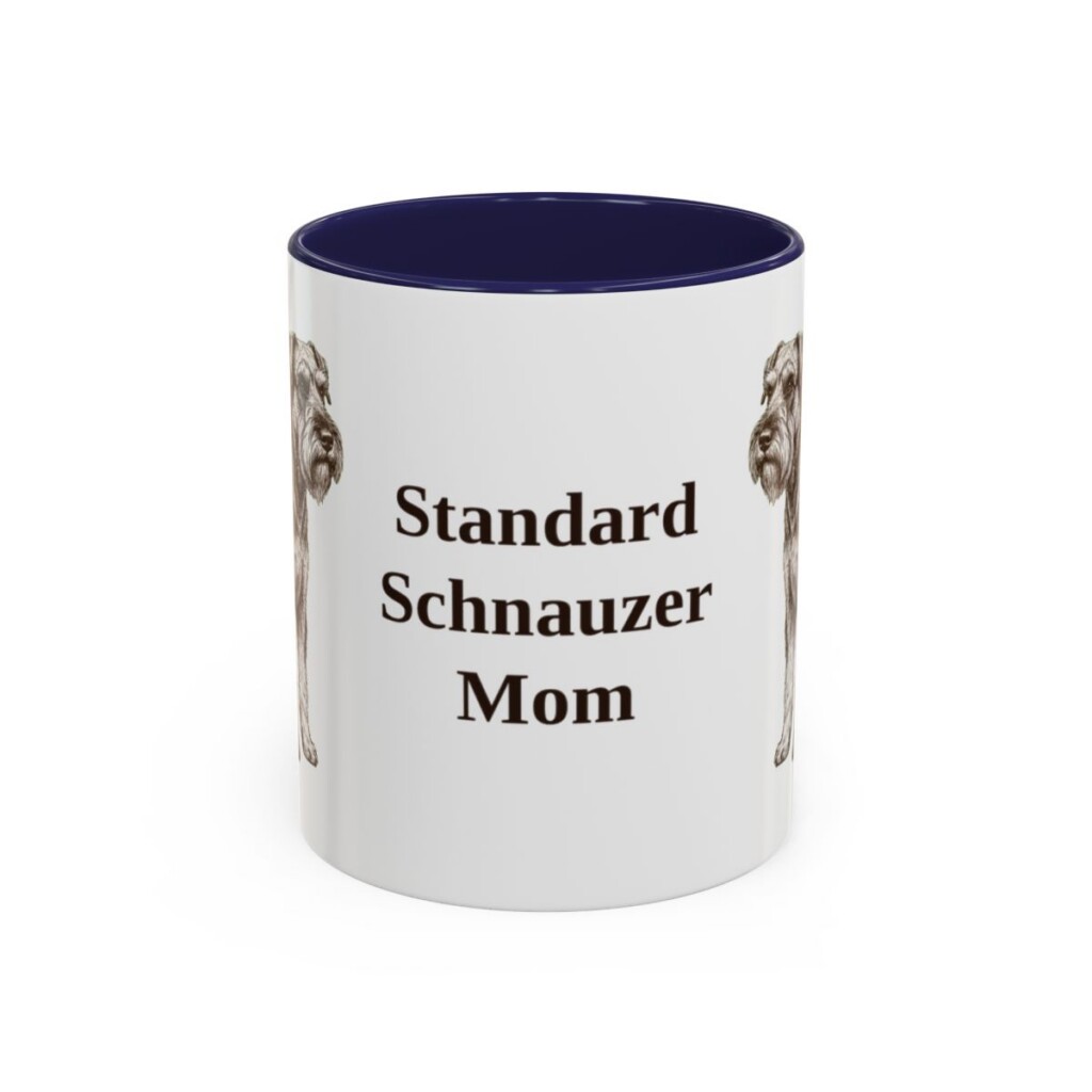 11oz Standard Schnauzer Dog Mom Mug, Navy, front view