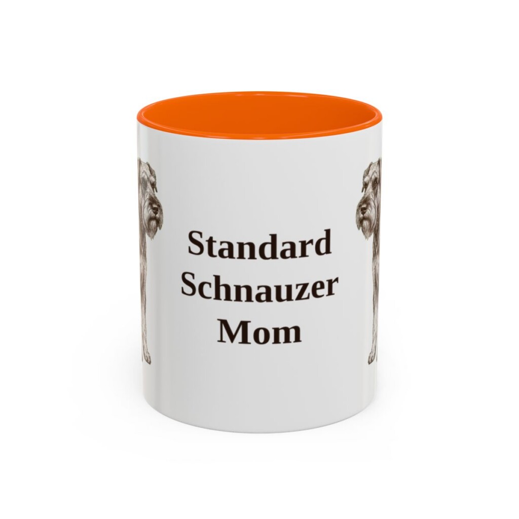 11oz Standard Schnauzer Dog Mom Mug, Orange, front view