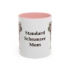 11oz Standard Schnauzer Dog Mom Mug, Pink, front view