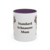 11oz Standard Schnauzer Dog Mom Mug, Purple, front view