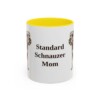 11oz Standard Schnauzer Dog Mom Mug, Yellow, front view