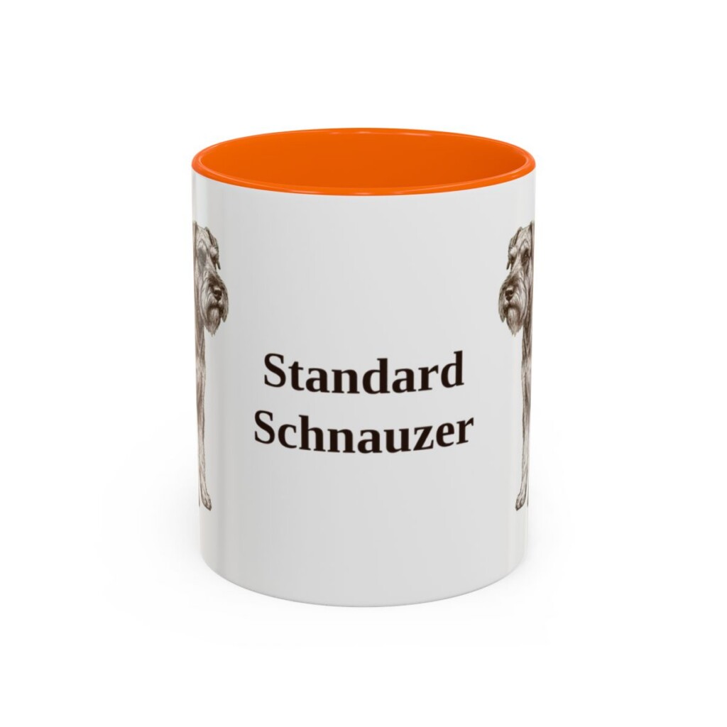 11oz Standard Schnauzer Mug, Orange, front view