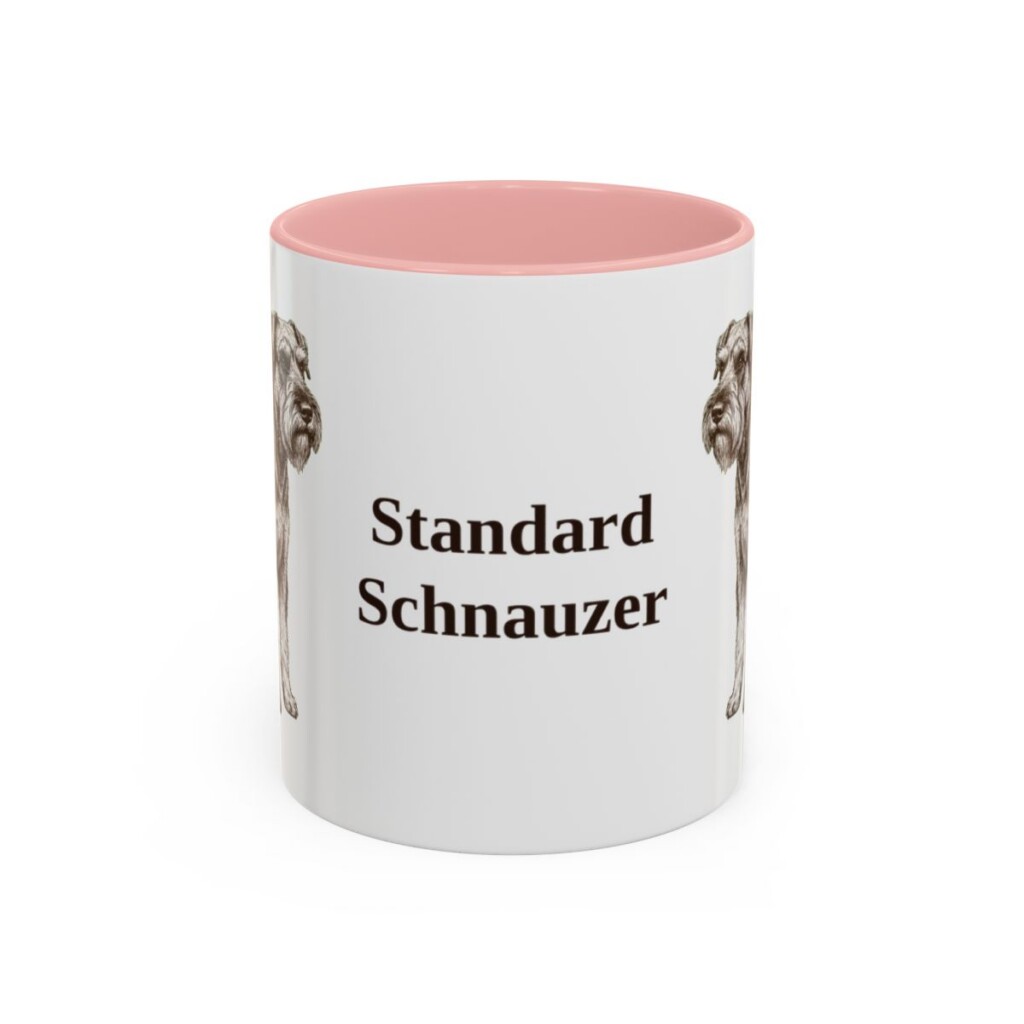 11oz Standard Schnauzer Mug, Pink, front view