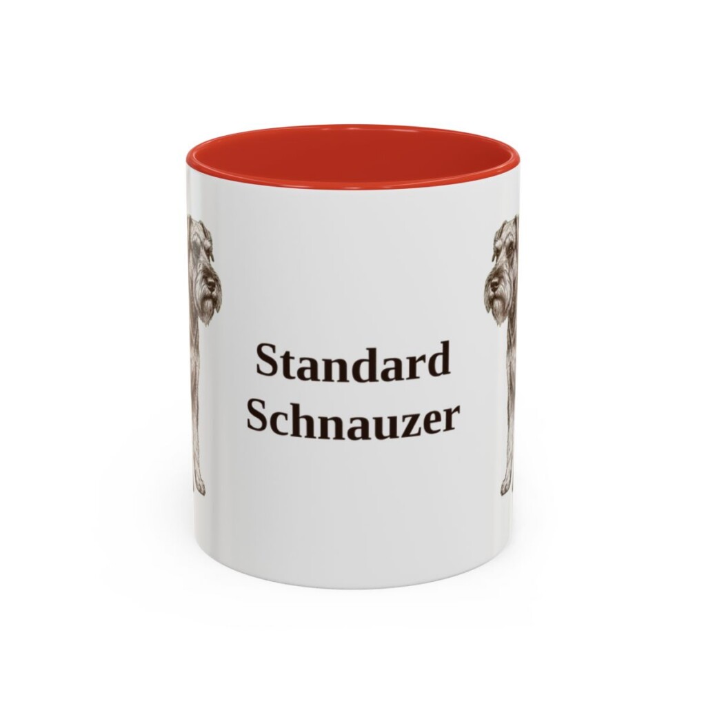 11oz Standard Schnauzer Mug, Red, front view