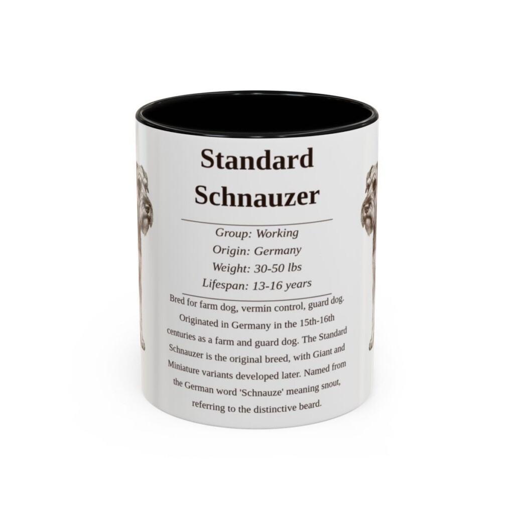 11oz Standard Schnauzer Mug, Black, front view