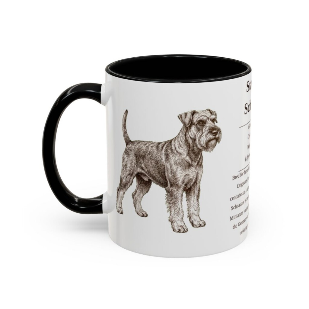 11oz Standard Schnauzer Mug, Black, left side view