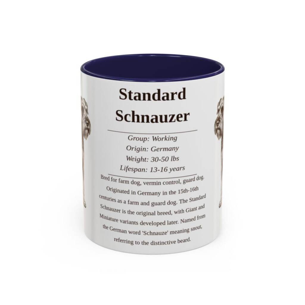 11oz Standard Schnauzer Mug, Navy, front view