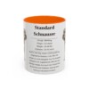 11oz Standard Schnauzer Mug, Orange, front view