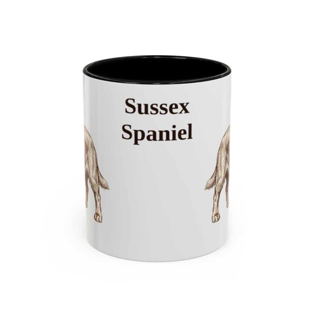 11oz Sussex Spaniel Mug, Black, front view