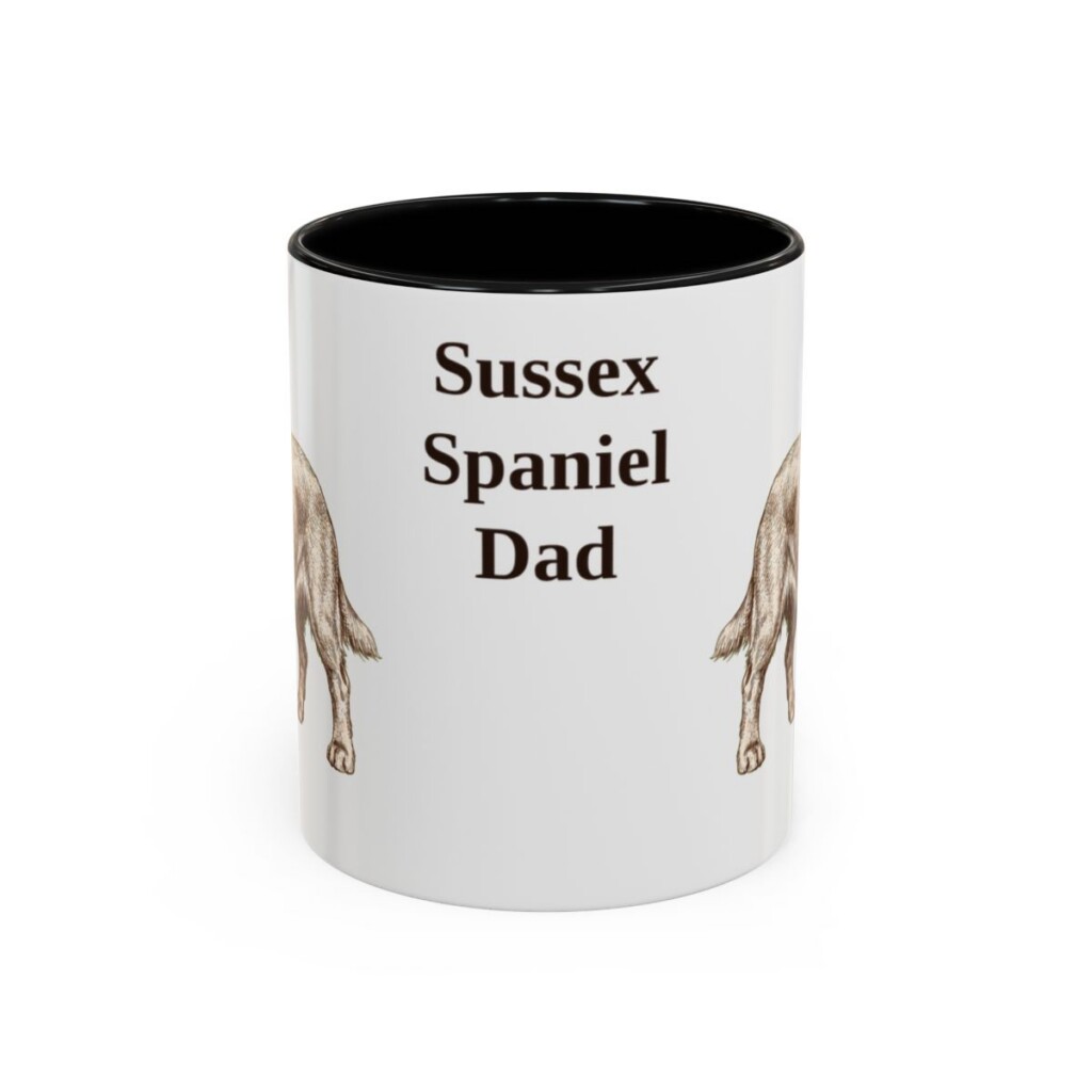 11oz Sussex Spaniel Dog Dad Mug, Black, front view