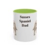 11oz Sussex Spaniel Dog Dad Mug, Light Green, front view