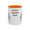 11oz Sussex Spaniel Dog Dad Mug, Orange, front view