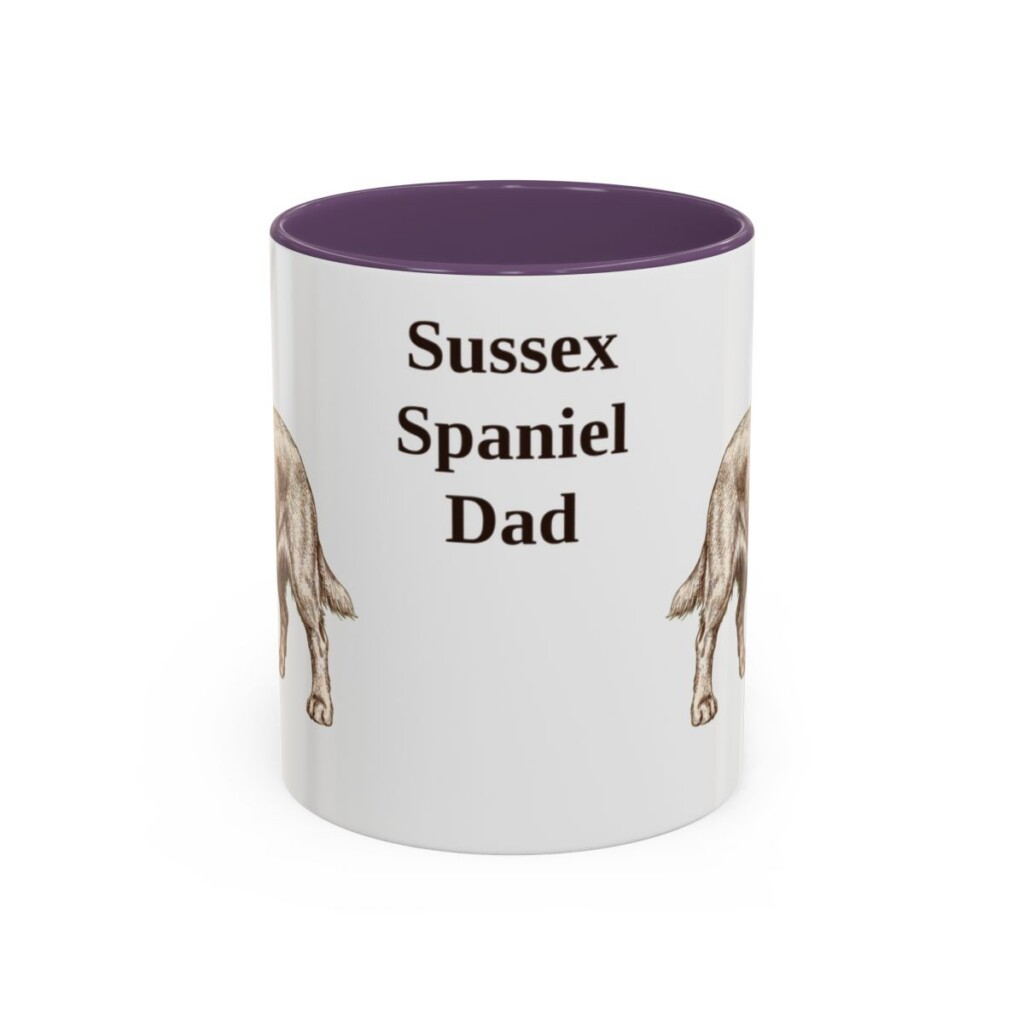 11oz Sussex Spaniel Dog Dad Mug, Purple, front view