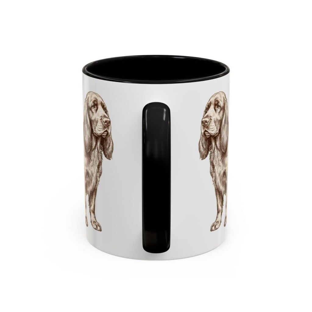 11oz Funny Sussex Spaniel Mug, Black, back view