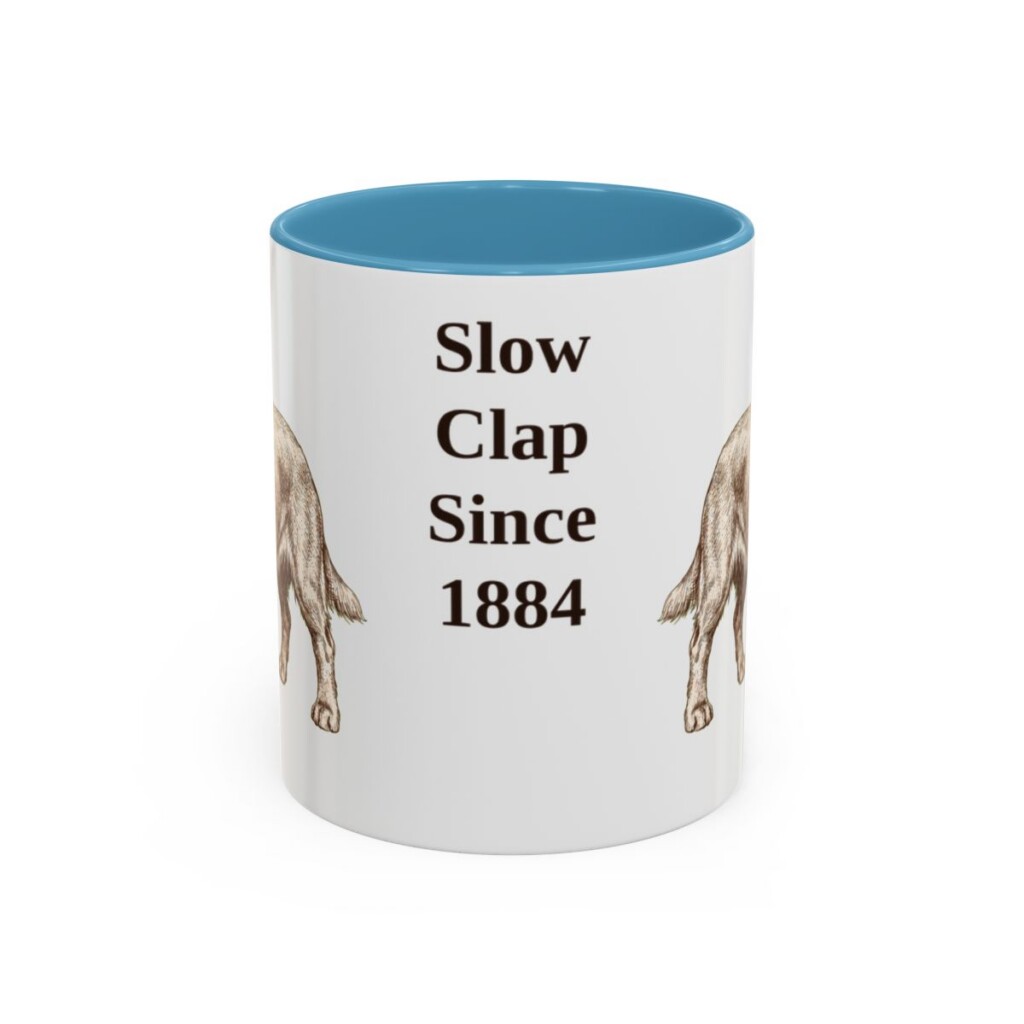 11oz Funny Sussex Spaniel Mug, Light Blue, front view