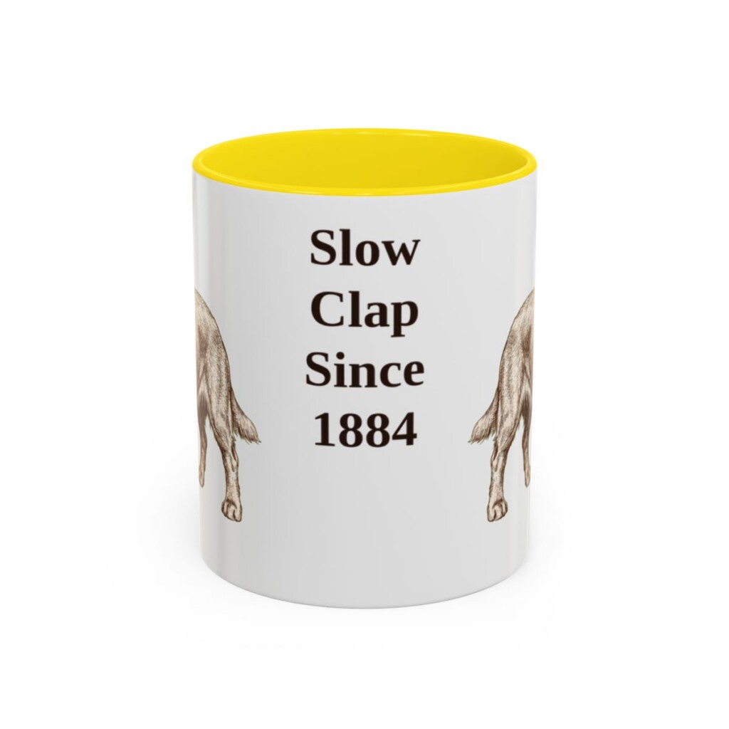 11oz Funny Sussex Spaniel Mug, Yellow, front view
