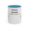 11oz Sussex Spaniel Latin Mug, Light Blue, front view