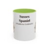 11oz Sussex Spaniel Latin Mug, Light Green, front view