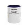 11oz Sussex Spaniel Latin Mug, Navy, front view