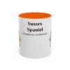 11oz Sussex Spaniel Latin Mug, Orange, front view