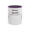 11oz Sussex Spaniel Latin Mug, Purple, front view
