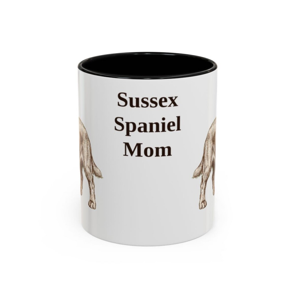 11oz Sussex Spaniel Dog Mom Mug, Black, front view